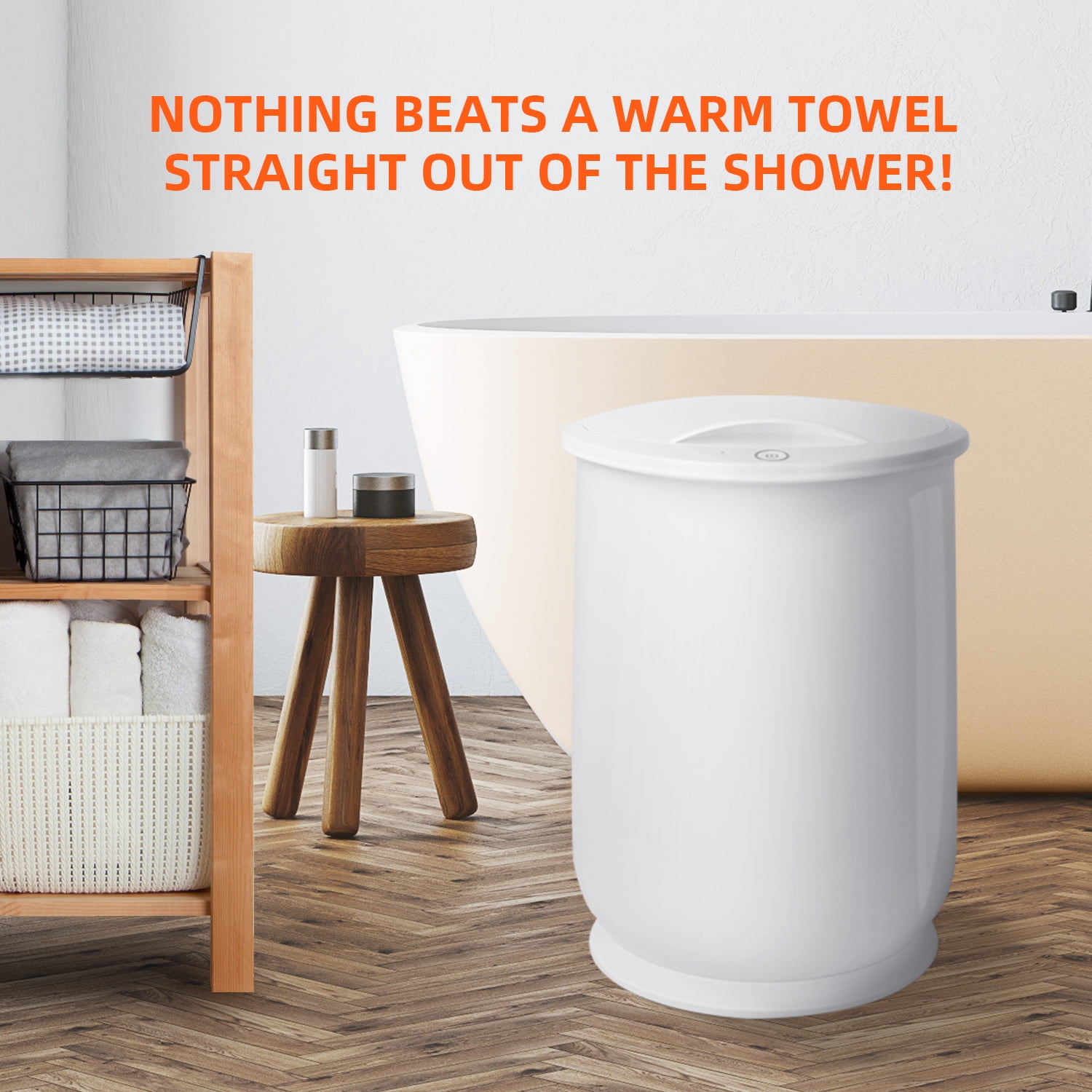 Bucket Towel Warmer Large Capacity, Quick Heating Fits Up to 2 Oversized Towels, Bathrobes, Blankets, PJs and More