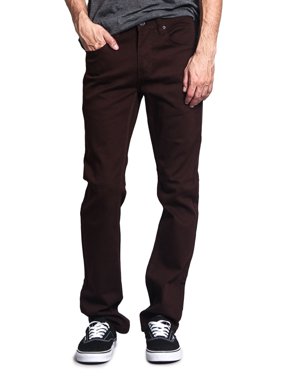 Victorious Mens Slim Fit Colored Stretch Jeans GS21 - WHITE - 30/32