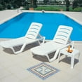 thumbnail image 2 of Compamia Sunray Square Resin Patio Side Table in White, 2 of 4