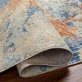 thumbnail image 4 of Mark&Day Outdoor Rugs, 7x9 Rippey Modern Abstract Marble Indoor/Outdoor Burnt Orange Area Rug, Non Shedding Ivory Blue Carpet for Patio, Porch, Deck, Bedroom, Living Room or Kitchen (6'11" x 9'), 4 of 6