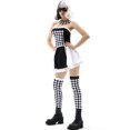 thumbnail image 5 of Disfraces de Halloween 2024 S-XL Cruella disfraz de drag queen de payaso bruja a cuadros en blanco y negro disfraz de Halloween vestido de fiesta de circo, 5 of 5
