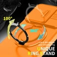 thumbnail image 5 of 360° Rotatable + 100° Fold Ring Stand Slim Fit Case for Motorola Moto G 5G 2025, with Sliding Camera Cover Shockproof Protection Matte Hybrid Phone Cover, Support Magnetic Car Mount, Orange, 5 of 9