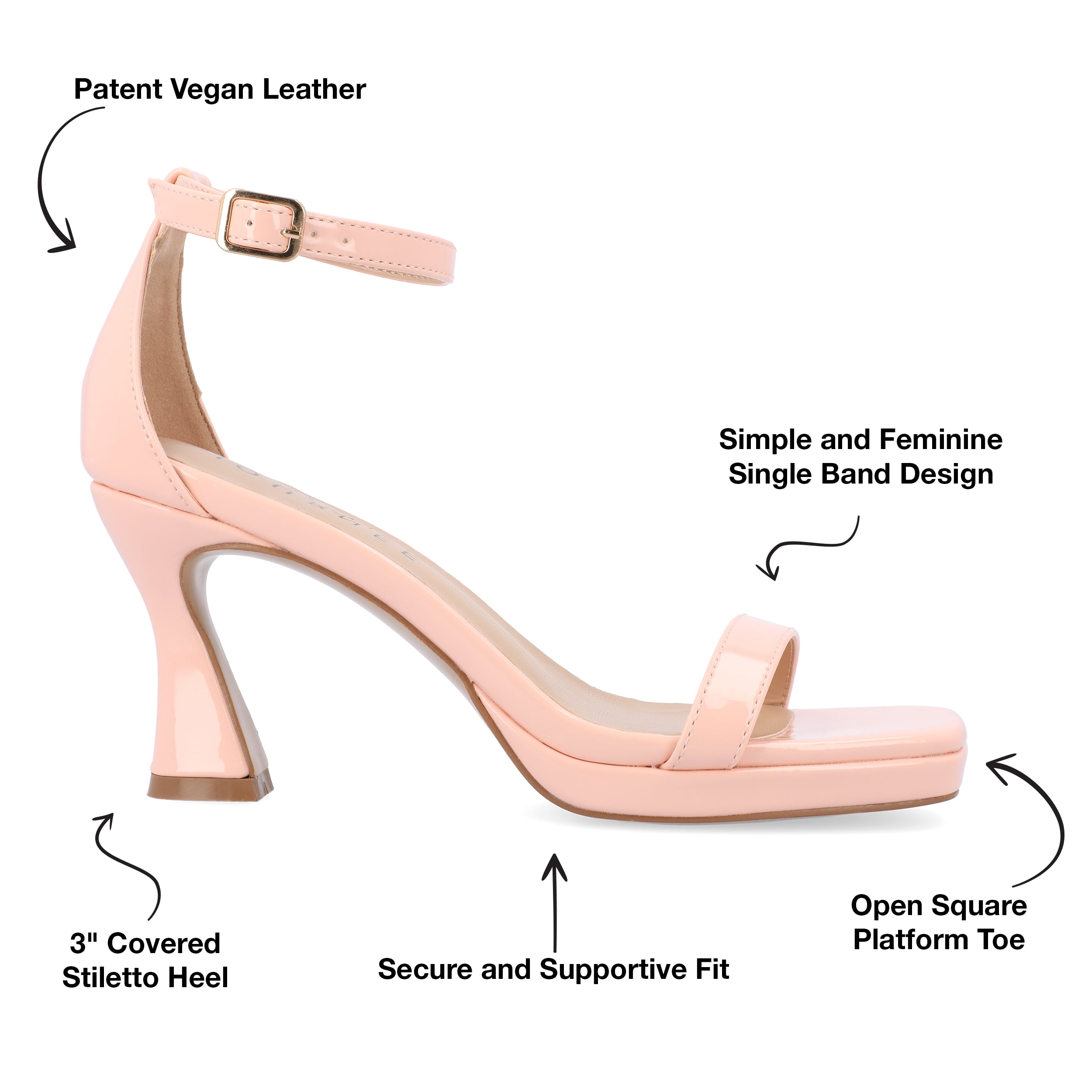 Journee Collection Womens Jeanne Slim Platform Ankle Strap Open Toe Pumps