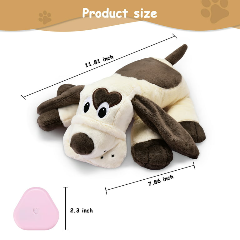 Moropaky Heartbeat Toy for Puppy, Doy Plush Toys for Anxiety Relief  Behavioral Training Aid Toy for Dog Calming Sleeping Soother Cuddle