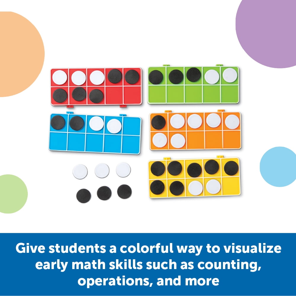 Learning Resources Rainbow Ten-Frames Classroom Set - Classroom and Teacher Supplies, Math Games, Ages 5+