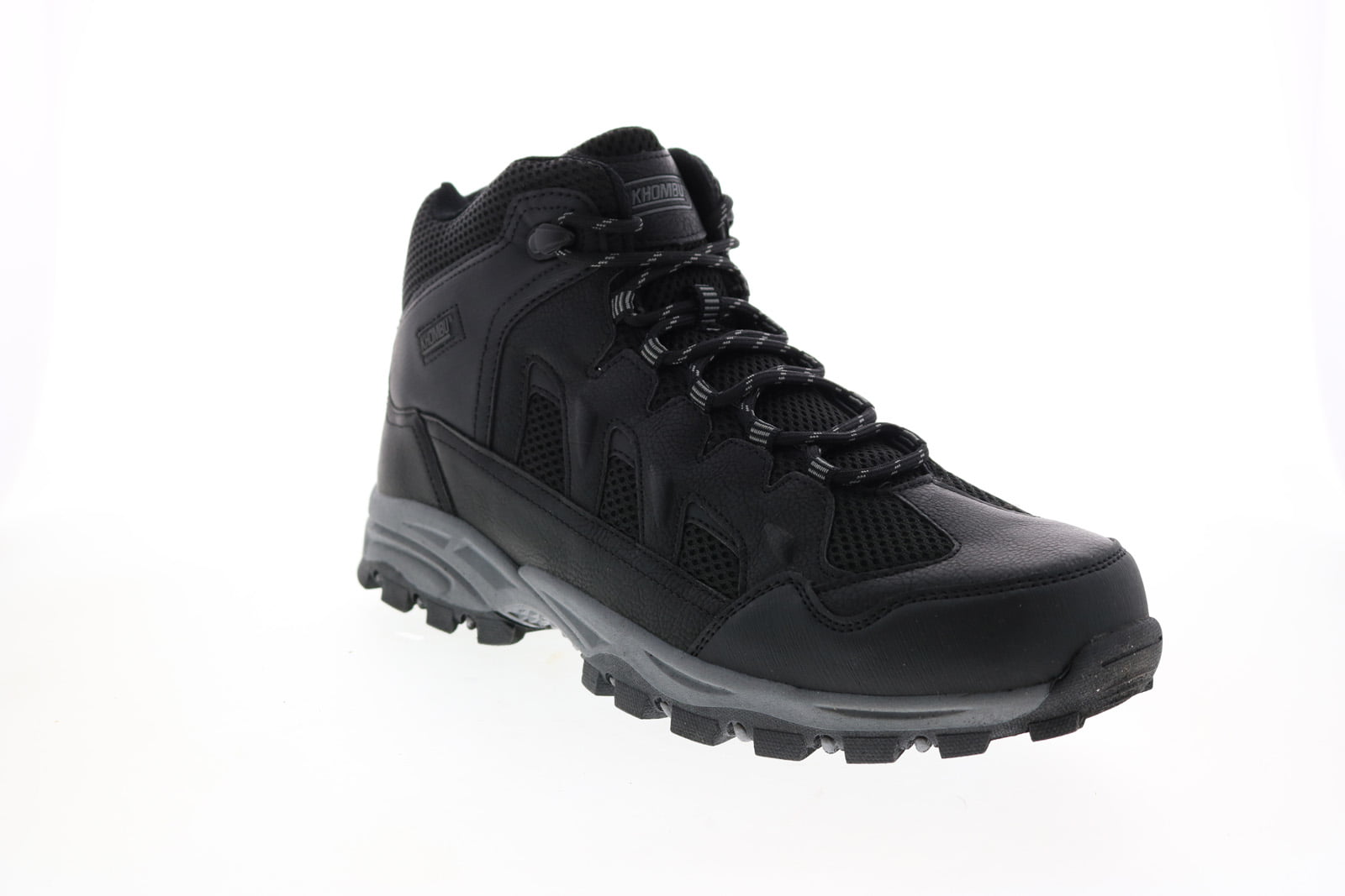 Khombu Bruce Mens Black Synthetic Lace Up Hiking Boots