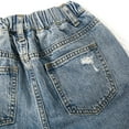 thumbnail image 5 of KIDSCOOL SPACE Baby Little Big Girls Jeans,Elastic Waist Ripped Holes Soft Strech Denim Pants,4-5 Years, 5 of 7