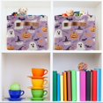thumbnail image 6 of Yayeee 2 Pack Canvas Storage Basket with Handles for Shelves Fabric Bins Closet Organizer, Purple Cute Halloween, 6 of 8