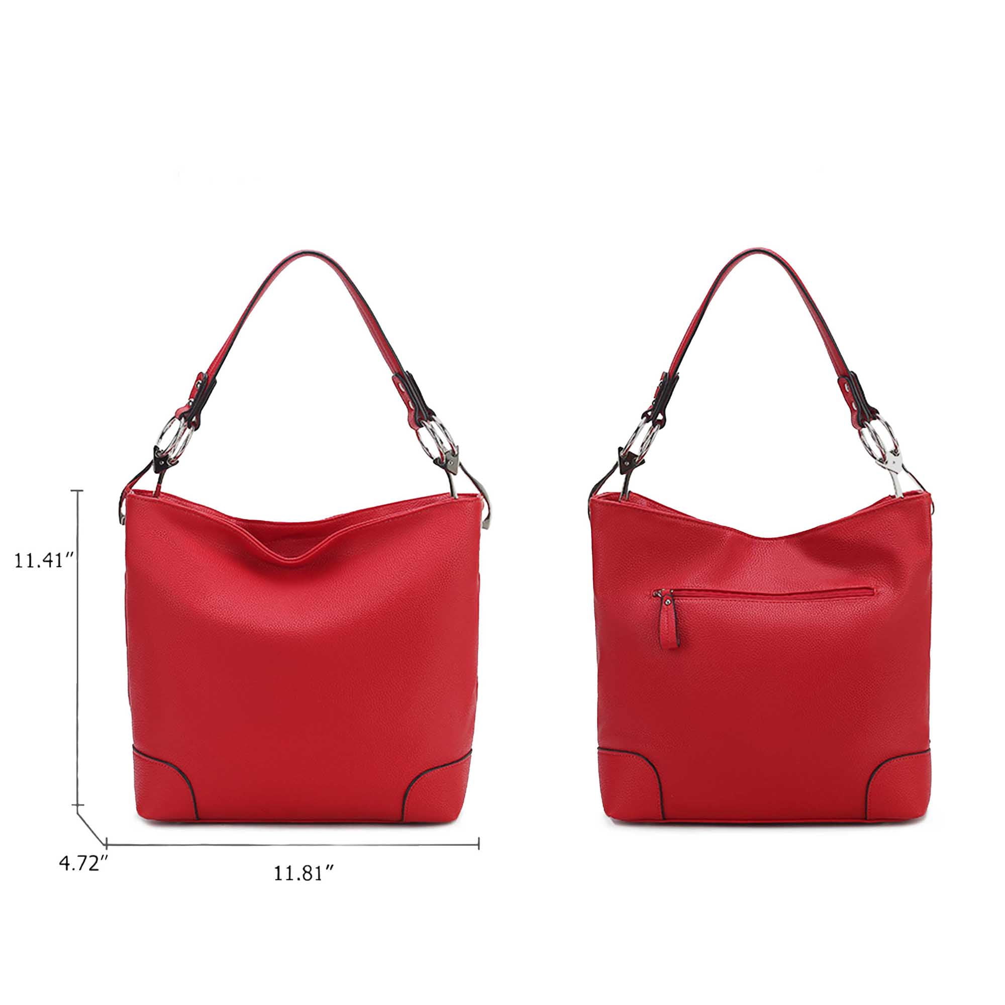 MKF Collection Viviana Vegan Leather Women’s Hobo Bag with Wristlet – 2 pieces by Mia K - Navy