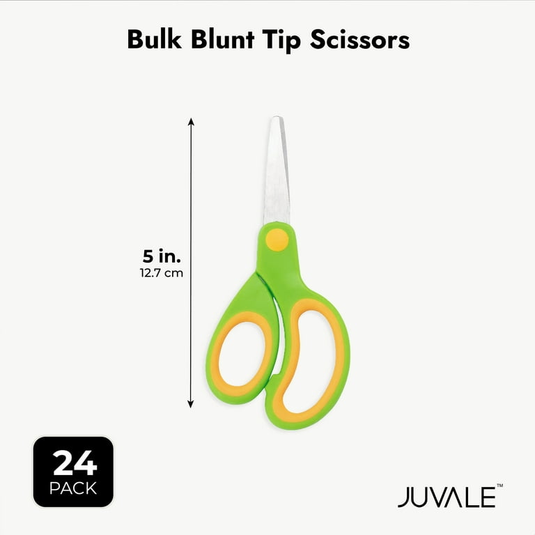24 Pack Blunt Tip Kids Scissors for Classroom, Bulk Student