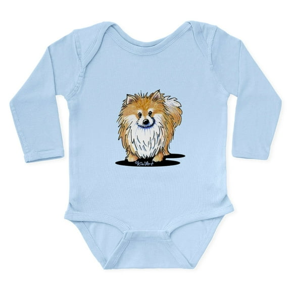 CafePress - Kiniart™ Pomeranian Long Sleeve Infant Bodysuit - Long Sleeve Cotton Baby Bodysuit