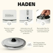 Open Box Haden 1.7 Liter Stainless Steel Body Retro Electric Tea Kettle, White