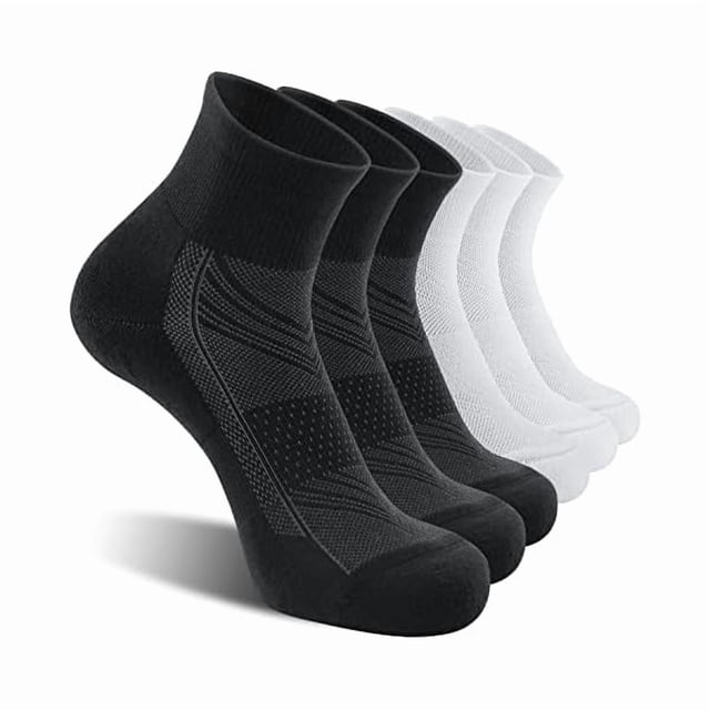 Chenchen 6 Pack Men's Ankle Socks with Cushion, Sport Athletic Running Socks