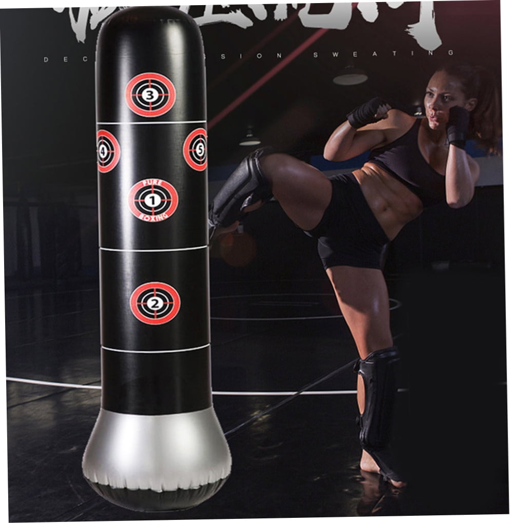 OUNONA Inflatable PVC Sandbag Vertical Boxing Column for Fitness Training, Exercise, Martial Arts and Home Workouts