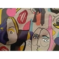 thumbnail image 5 of oneOone Cotton Poplin Dusty Gray Fabric Abstract Comic Face Sewing Material Print Fabric By The Yard 56 Inch Wide, 5 of 5