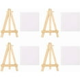 thumbnail image 3 of Xiao Hua Juego de 4 mini caballetes de madera para lienzo, caballete en blanco con lienzos, mini paneles de lienzo para pintar, mini lienzos para arte, pintura, dibujo y manualidades., 3 of 5