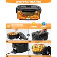 thumbnail image 3 of Electric Lunch Box Food Heater - 100W Fast Heating Lunch Box 12V/24V/110-230V Warming Lunchbox, Dual 1.5L Containers, Portable Food Warmer for Car/Truck/Travel, with Spork & Insulated Carry Bag, 3 of 5