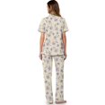 thumbnail image 3 of TSOVTHRID Blue Dandelion Lavender Print Pajama Set for Women Notch Collar Sleepwear with Long Pants Soft Lounge Set, L, 3 of 7