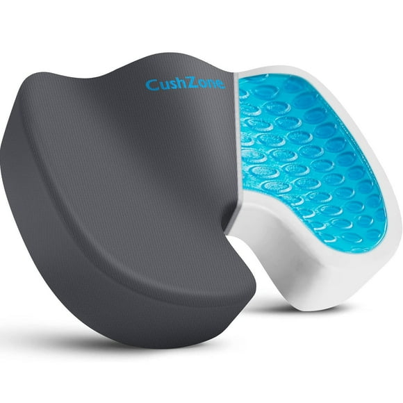 Cojín de asiento CushZone Gel para silla de oficina, coche, gris gaming