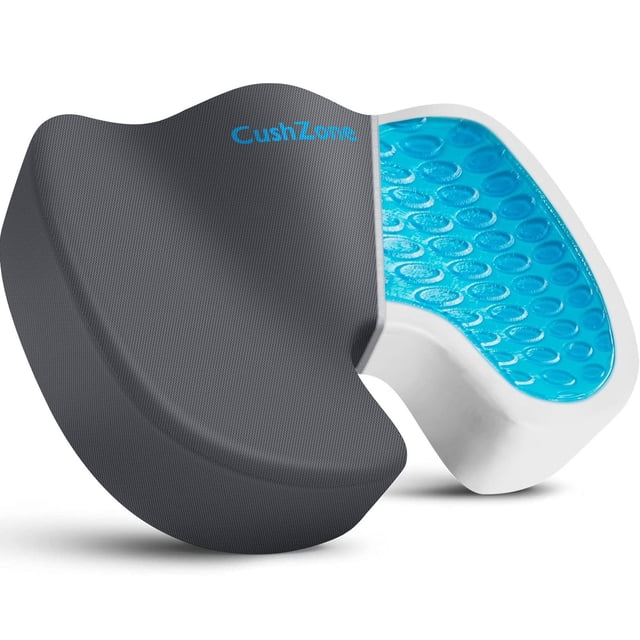 Cojín de asiento CushZone Gel para silla de oficina, coche, gris gaming