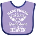 thumbnail image 3 of Inktastic Handpicked for Earth by My Great Aunt in Heaven Boys or Girls Baby Bib, 3 of 4