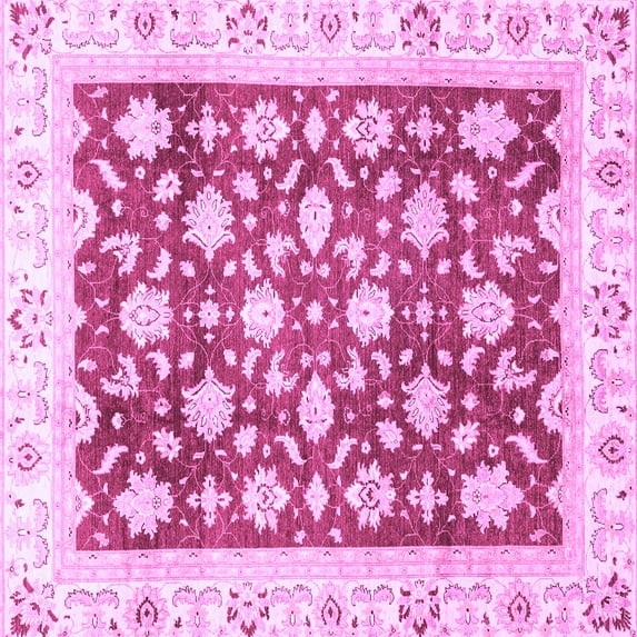 Ahgly Company Indoor Square Oriental Purple Traditional Area Rugs, 3' Square