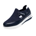 thumbnail image 2 of CHWshoes Shoes For Women Sneakers Slip Ons Canvas Shoes Fashion Casual Summer Low Top Platform Walking Flats Loafers，Blue Size 41, 2 of 8