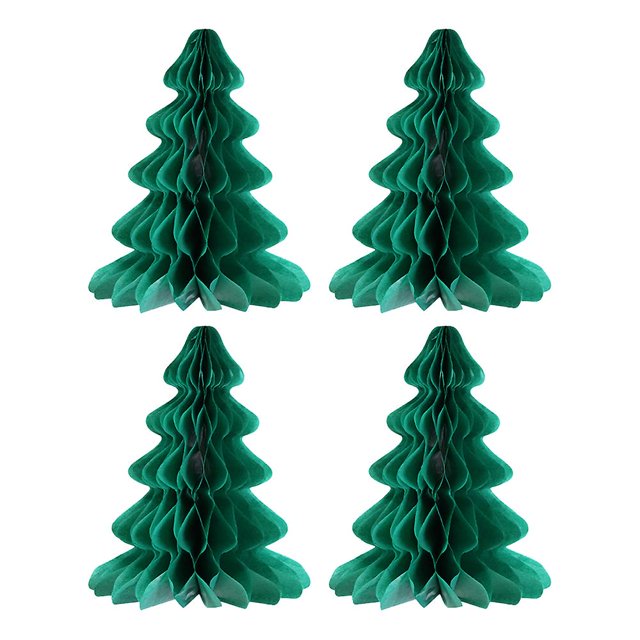 4 piezas de papel árbol de Navidad panal colgante encanto adornos navideños oso de fresa Electrónica