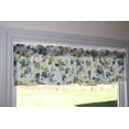 thumbnail image 3 of Cotton Window Valance Floral Print 58 Inch Wide Vintage Floral Large Roses Blue on White, 3 of 4