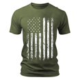 thumbnail image 3 of Caqnni 4th of July American Flag Men's T-Shirt 4th of July America T-Shirt Round Neck Tees Short Sleeve Mens Shirts Green,L）, 3 of 3