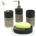 thumbnail image 4 of MyGift Contemporary 4 Piece Ceramic Bath Accessories Sets, Black, 4 of 4