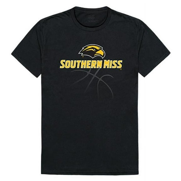 W Republic Apparel 510-151-E27-03 Basketball Tee, Southern Mississippi, Black - Large