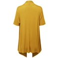 thumbnail image 2 of FashionOutfit Women's Solid Jersey Knit Draped Open Front Short Sleeves Cardigan, 2 of 4