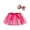 Hot Pink, variant on Odeerbi Girls Skirts Tutu Skirt Toddler Cute Party Dance Outfit Splice Rainbow Net Yarn Sequins Tulle Skirt Bow Hairpin Suit Purple