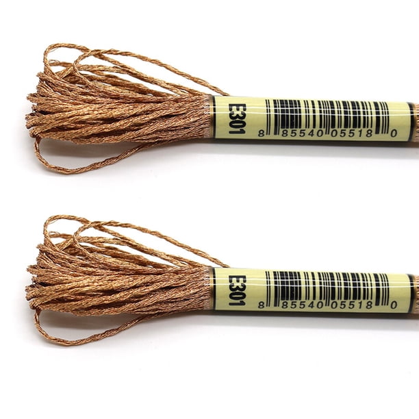 Bewildely 2 piezas de hilo de bordar, punto de cruz metálico, suministro para tejer, suministros de hilo para manualidades, herramientas de oro coloridoE301 20piezas
