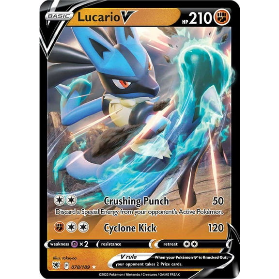 Pokemon Sword & Shield Astral Radiance Ultra Rare Holo Lucario-V #78