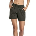 thumbnail image 4 of Women's Lounge Running Shorts Elastic Waist Gym Athletic Shorts with Pockets, 4 of 6