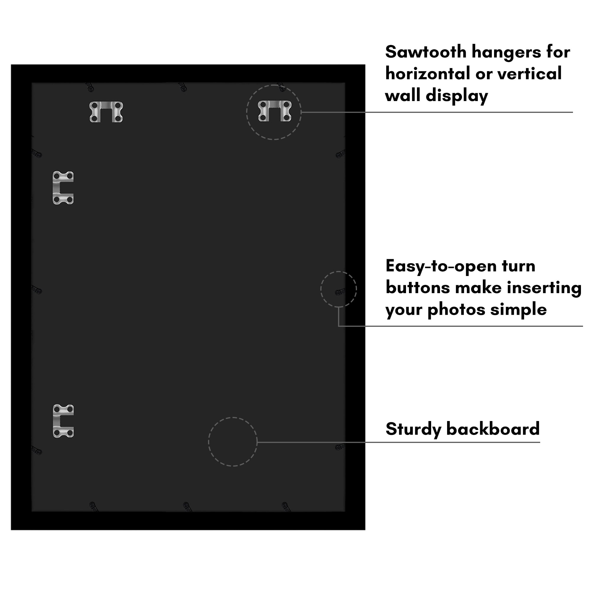 Americanflat 17x23 Picture Frame with Polished Plexiglass with 13x19 Mat Display Photo Epic Collection - Black