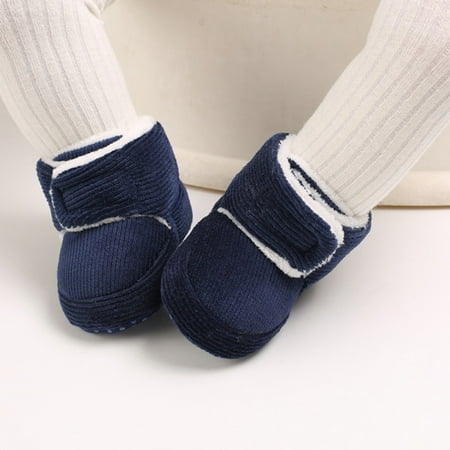 

Newborn Baby Fleece Warm Boots Frist Walkers Shoes Infants Soft Sole Booties Snow Shoes