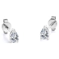thumbnail image 4 of JeenMata Pendientes Minimalistas con Forma de Lágrima de Diamante de 0,38 Quilates y Estilo Solitario, Chapado en Oro Blanco de 18 K sobre Plata, 4 of 5