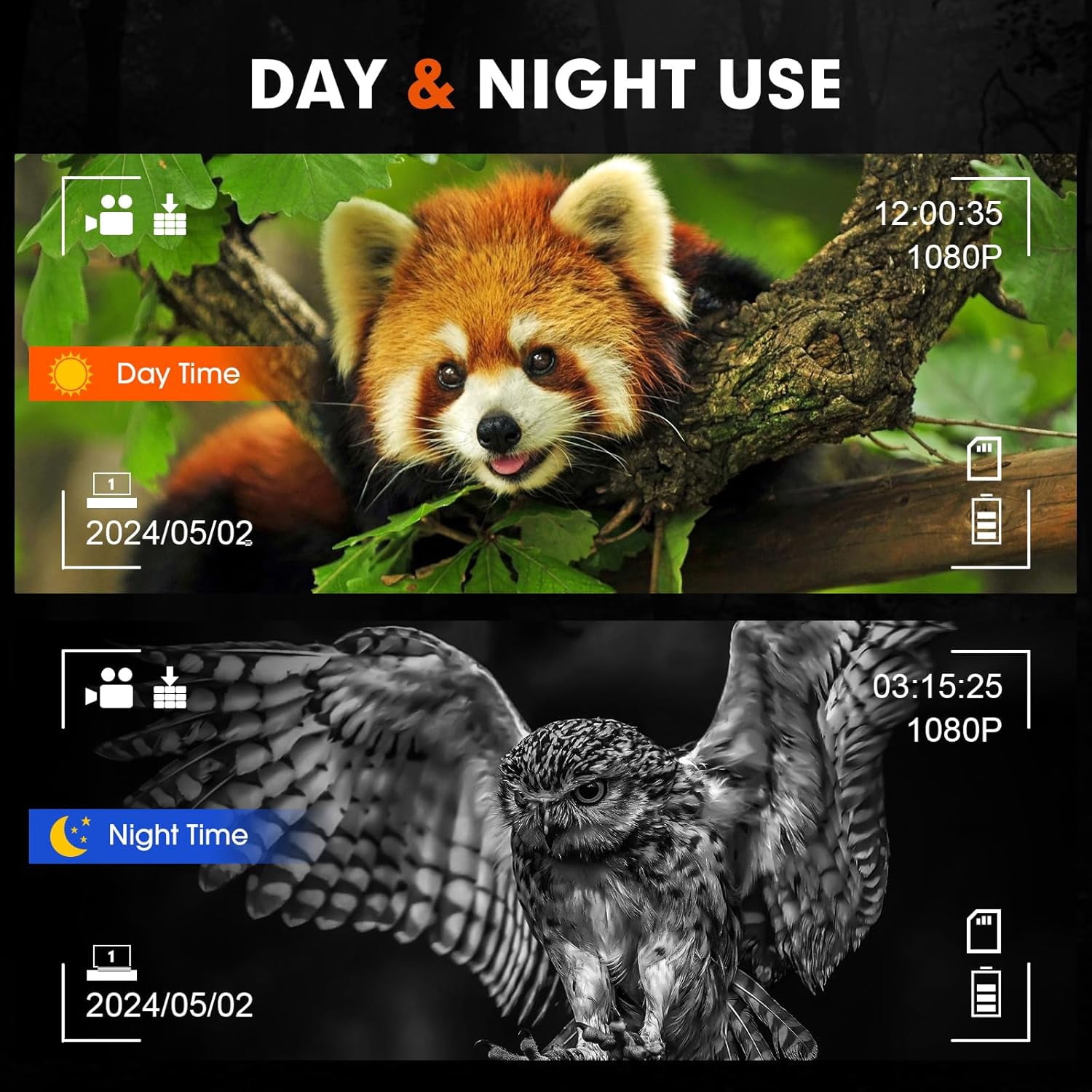 Night Vision Goggle Head Mounted Hands Free Infrared Night Vision Binoculars USB Rechargeable Night Vision Goggles with Head Strap 5X Digital Zoom 32GB SD Card Compatible with Helmet