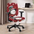 thumbnail image 6 of CHAQLIN Snowman Robin 2 Piece Rotating Chair Slipcover for Armchair Stain Resistant Breathable Computer Office Chair Cover Polyester Fabric Computer Office Chair Covers, 6 of 8
