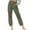 Army Green-10, variant on REALiKUN Summer Casual Linen Capri Pants for Womens Elastic Waist Cropped Comfy Baggy Trousers with Pockets