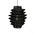 thumbnail image 3 of Helix 16 Inch Pendant Light, Woven Rattan, Iron, Black- Saltoro Sherpi, 3 of 5