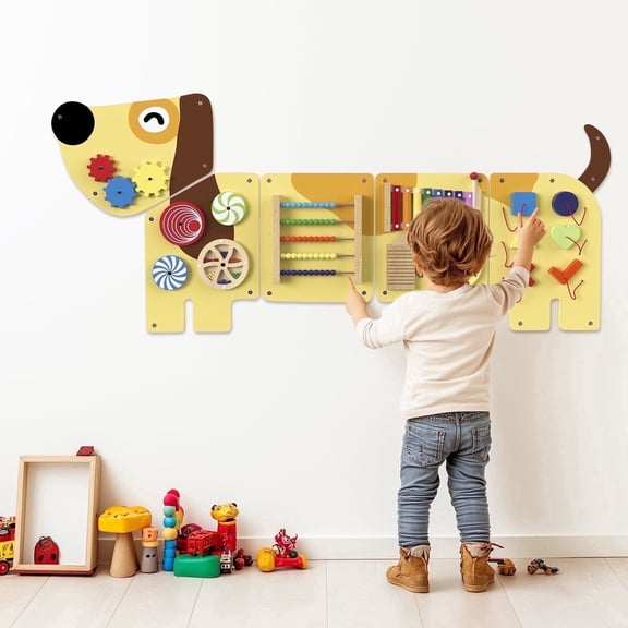 Buballino Large Wooden Sensory Wall Panel Busy Board – Interactive Learning Toy for Toddlers