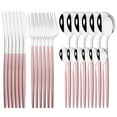 thumbnail image 1 of 24pcs Stainless Steel Dinnerware Set Dinnerware Set Knife Fork Spoon Cutlery Set Dishwasher Safe Silverware Cutlery Set, 1 of 2