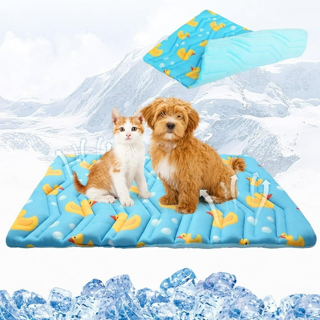Tapete refrescante para perro, almohadilla de refrigeración mejorada de dos caras para perros, gatos, cachorros, manta suave para dormir para mascotas, mantiene fresca en verano con bonito