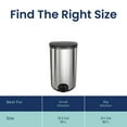 thumbnail image 6 of Nine Stars Toe Touch Automatic Trash Can, 13 Gallon Stainless Steel, Foot Sensor Hands-Free Soft-Close Lid Garbage Bin, Silver, 6 of 7