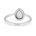 thumbnail image 3 of Teardrop Pear Oxidized Ring Lab Created White Opal Ring 925 Sterling Silver Size 8, 3 of 5