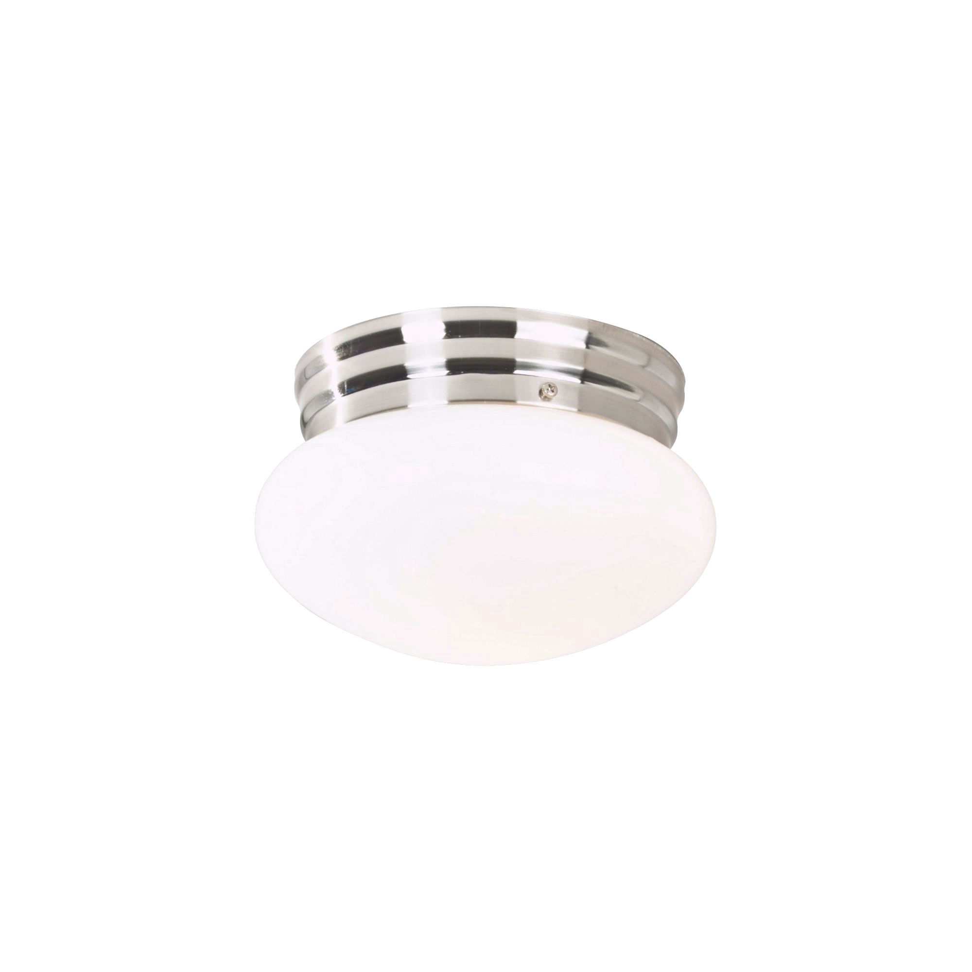 360 Lighting Mushroom Modern Ceiling Light Flush Mount Fixtures Set of 2 8" Brushed Steel Silver Soft White Glass Shade for Bedroom Kitchen